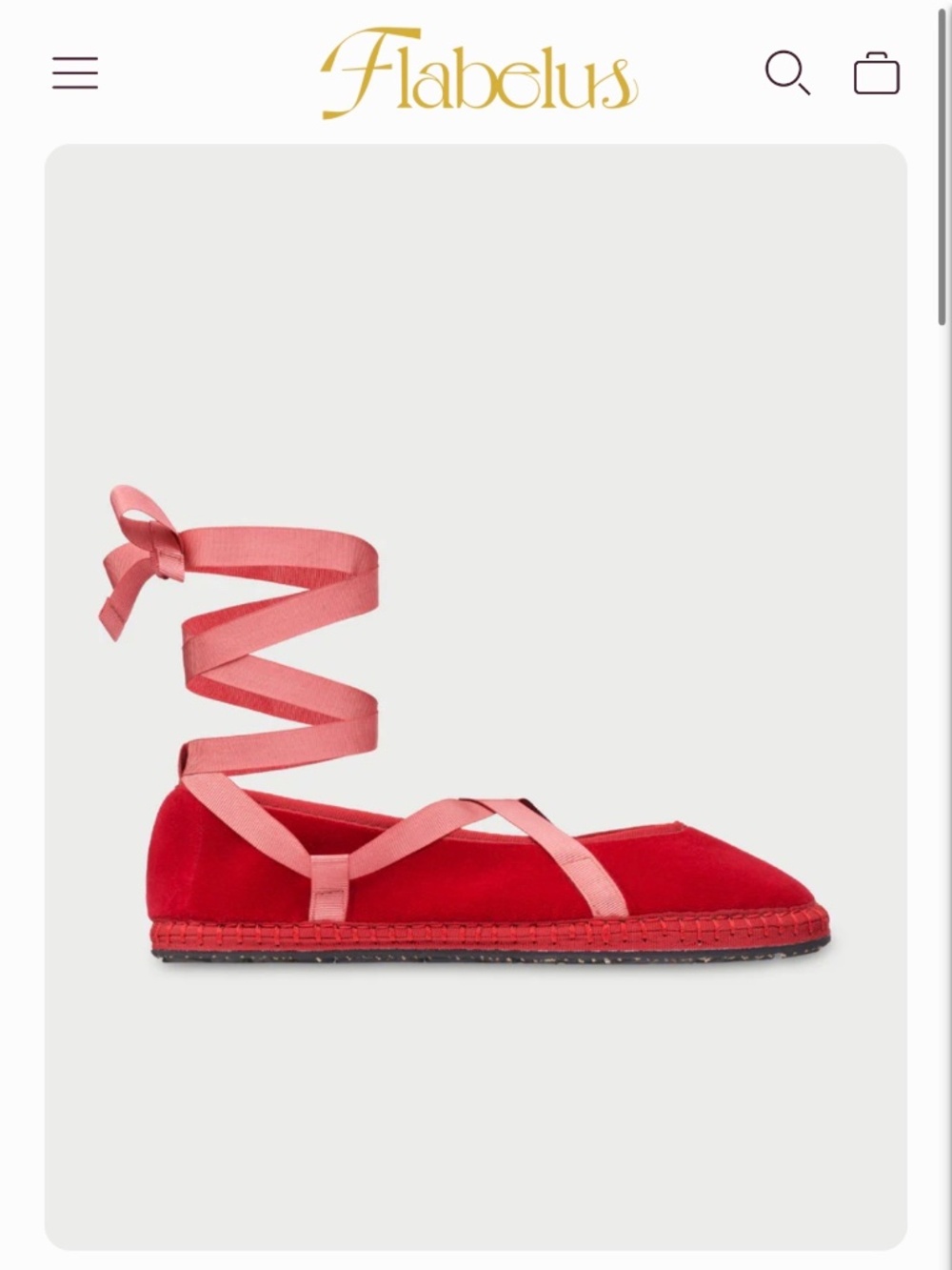 Flabelus Velvet Ribbon Flats